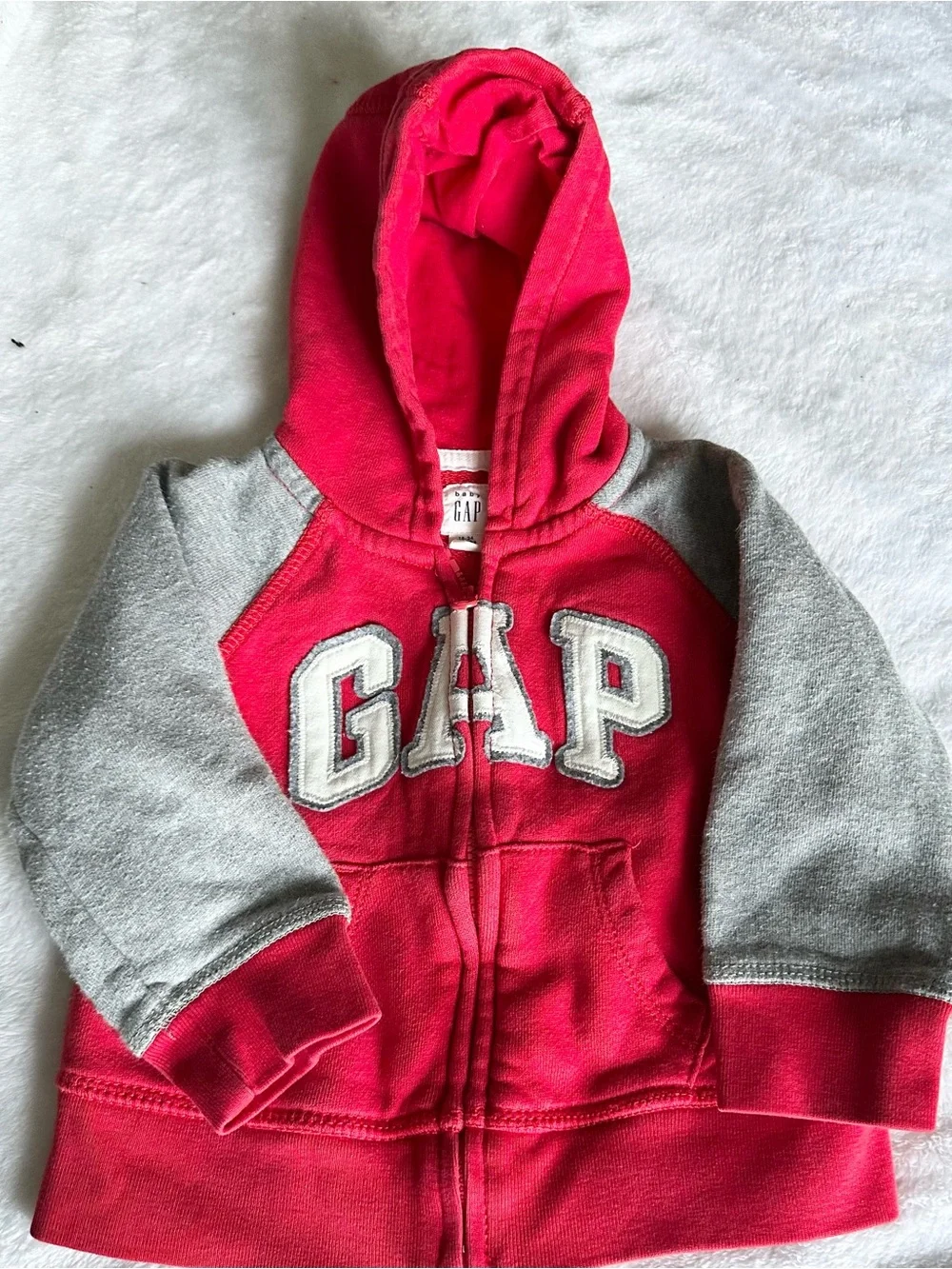 GAP Red and Gray Kids Zip-Up Hoodie